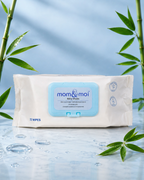 mom&moi Premium Bamboo Baby Wipes with 99% Purified Water and 100% Bamboo Fabric for Newborn & Sensitive Skin